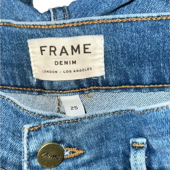 FRAME Le Slender Straight Leg Jeans Thistle Wash Women's Size 25 - Picture 5 of 6